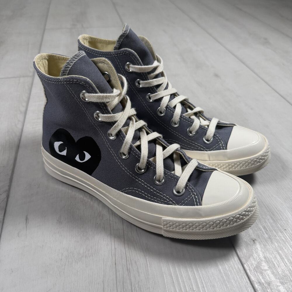 Converse CDG Chuck Taylor 70 Hi Comme des Garcons PLAY Steel Gray Men 5 Womens 7